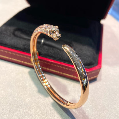 [⭐Hevara Jewelry]PANTHERE HALF DIAMOND OPEN BRACELET