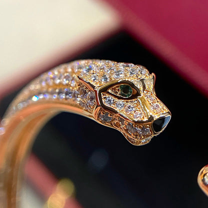 [⭐Hevara Jewelry]PANTHERE HALF DIAMOND OPEN BRACELET