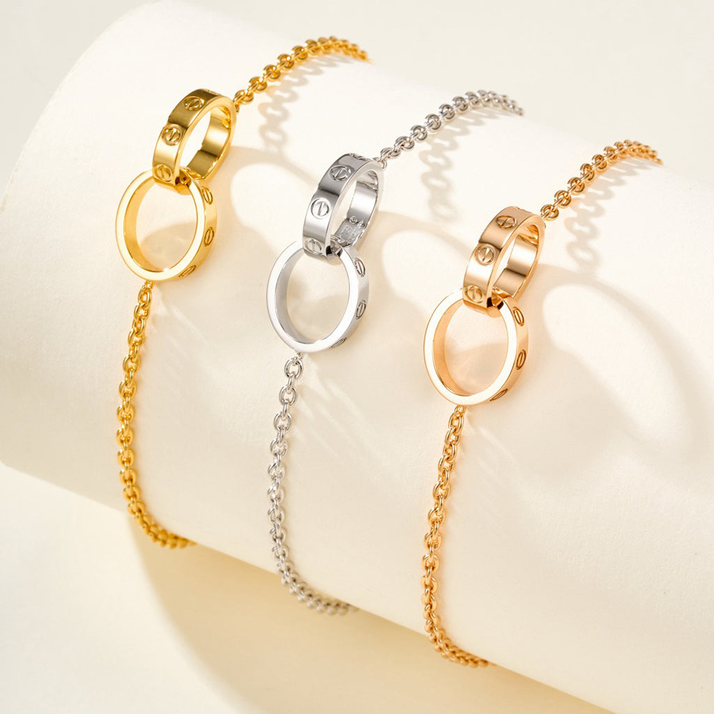 [⭐Hevara Jewelry]LOVE BRACELET DOUBLE RING