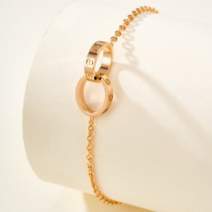 [⭐Hevara Jewelry]LOVE BRACELET DOUBLE RING