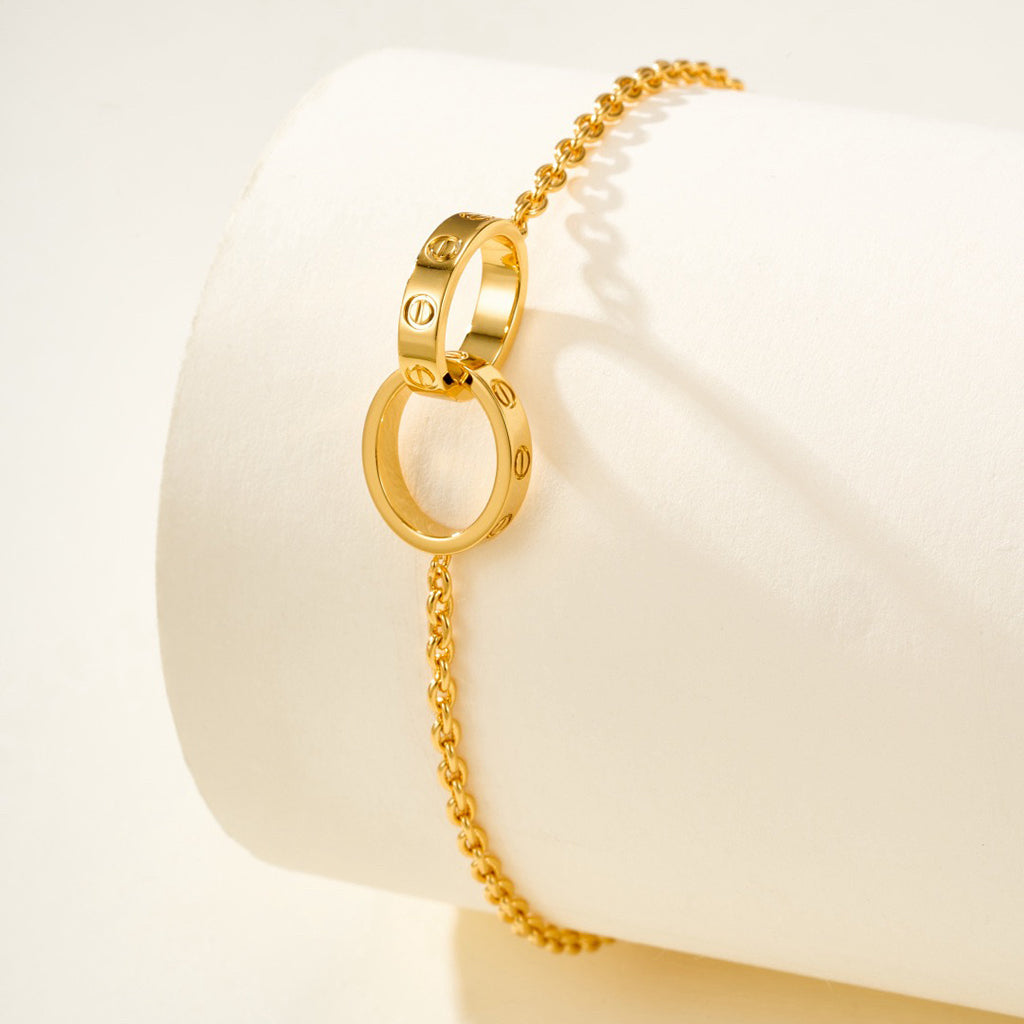 [⭐Hevara Jewelry]LOVE BRACELET DOUBLE RING