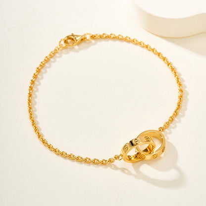 [⭐Hevara Jewelry]LOVE BRACELET DOUBLE RING