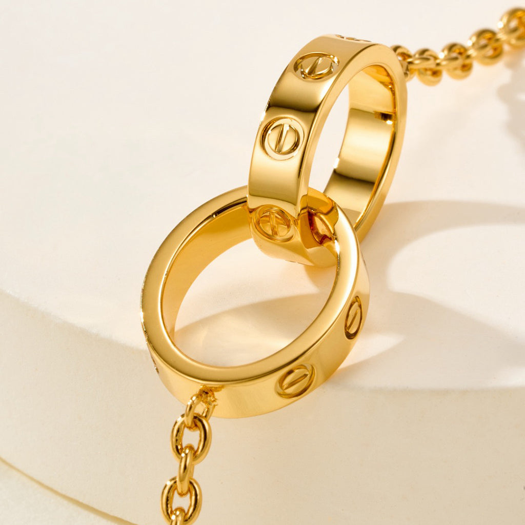 [⭐Hevara Jewelry]LOVE BRACELET DOUBLE RING