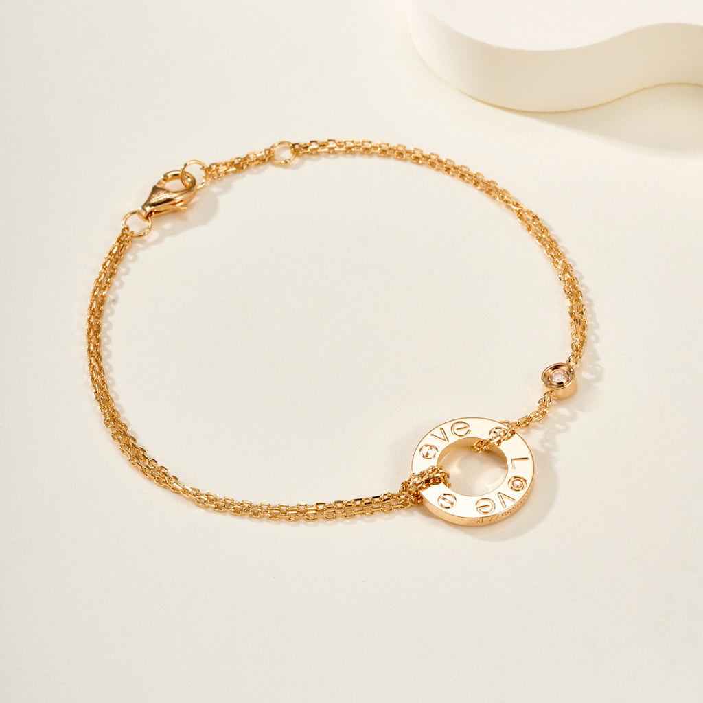 [⭐Hevara Jewelry]LOVE BRACELET 2 DIAMOND