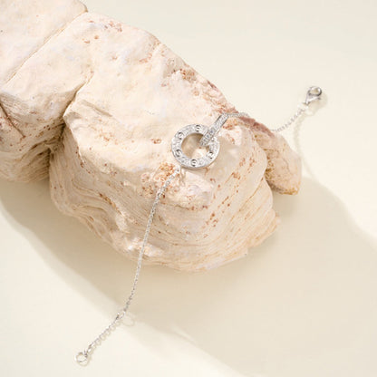 [⭐Hevara Jewelry]LOVE DOUBLE RING FULL DIAMOND BRACELET