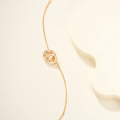 [⭐Hevara Jewelry]LOVE DOUBLE RING FULL DIAMOND BRACELET