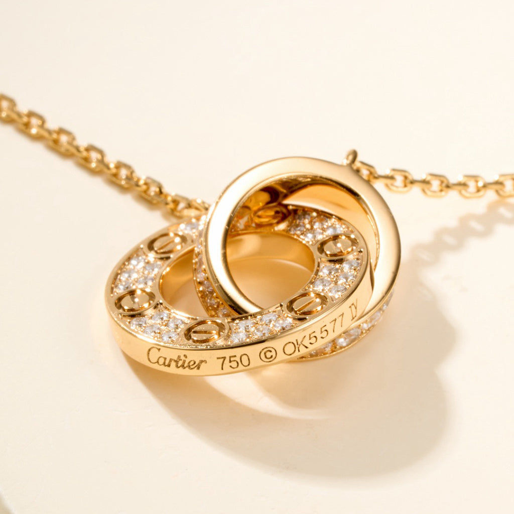 [⭐Hevara Jewelry]LOVE DOUBLE RING FULL DIAMOND BRACELET