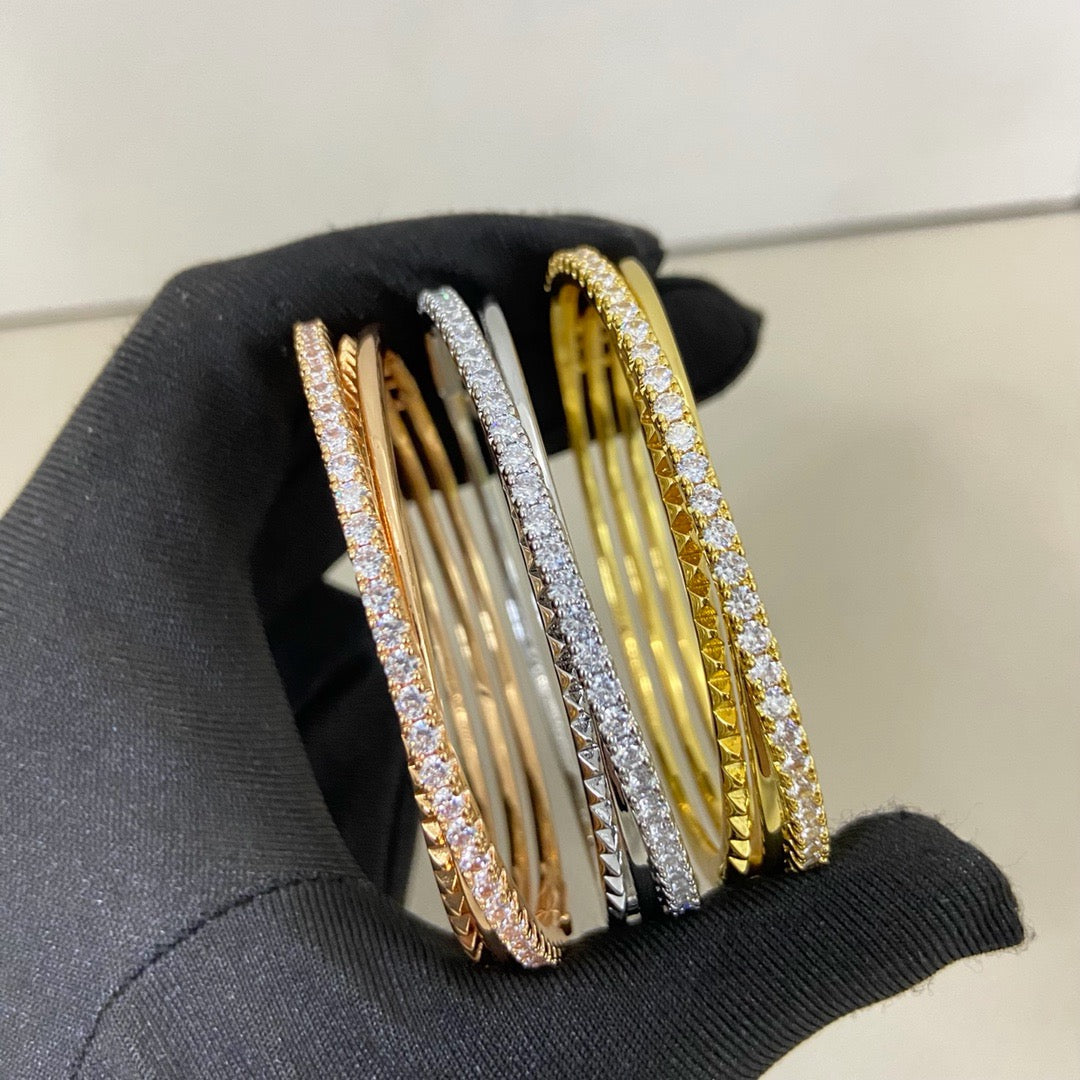 [⭐Hevara Jewelry]ETINCELLE HALF-PAVED DIAMOND BRACELET