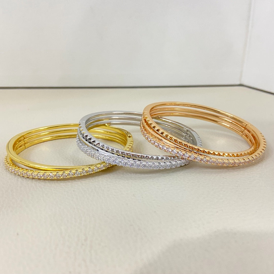[⭐Hevara Jewelry]ETINCELLE HALF-PAVED DIAMOND BRACELET