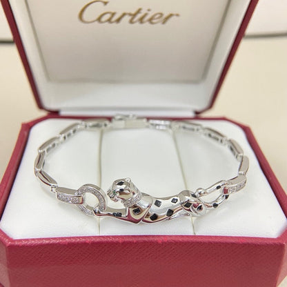 [⭐Hevara Jewelry]PANTHERE HALF DIAMOND ON CHAIN BRACELET