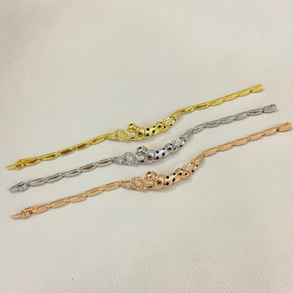 [⭐Hevara Jewelry]PANTHERE HALF DIAMOND ON CHAIN BRACELET