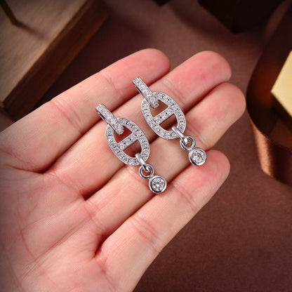 [⭐Hevara Jewelry]HM CHAINE DIAMOND EARRINGS