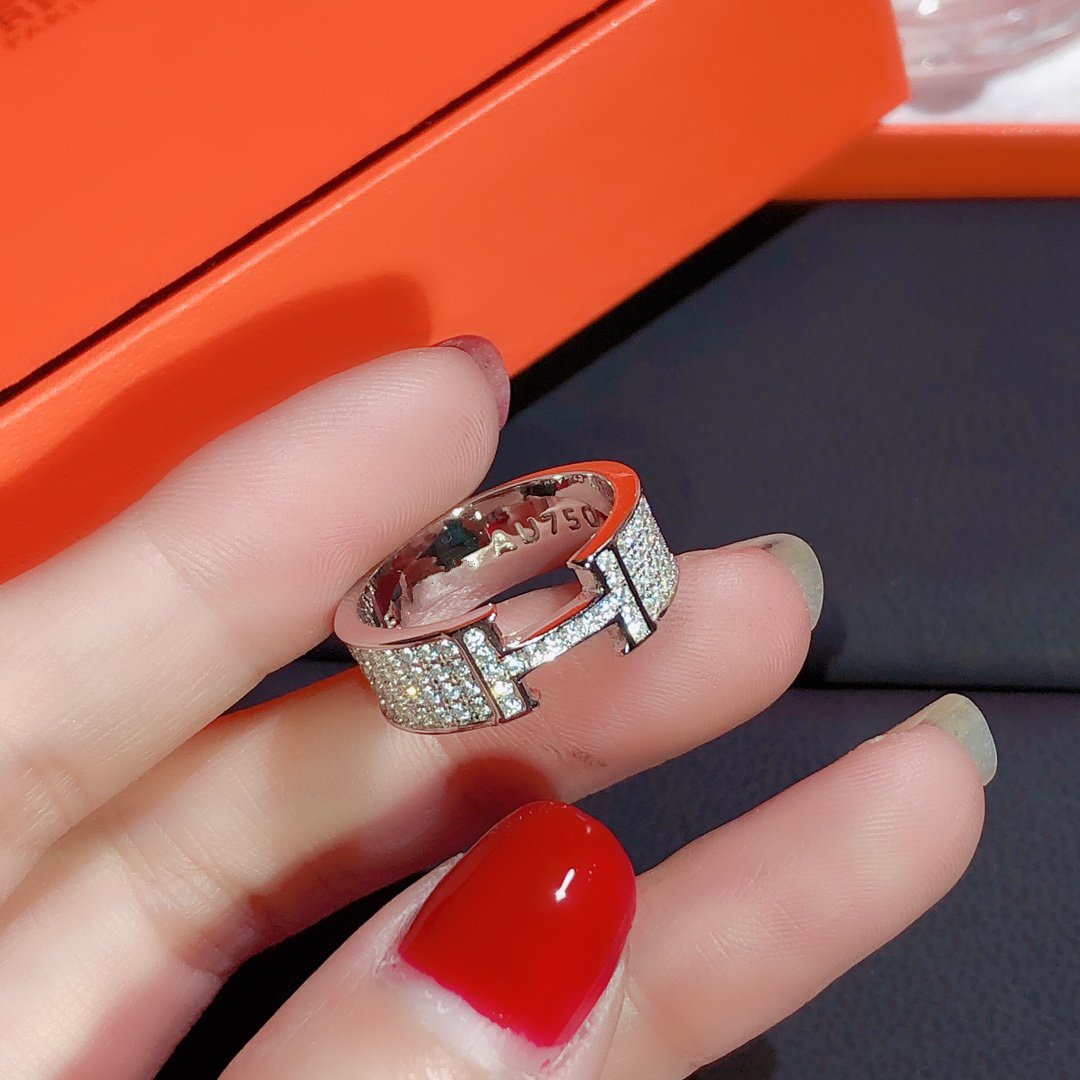 [⭐Hevara Jewelry]H RING FULL DIAMOND