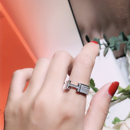 [⭐Hevara Jewelry]H RING FULL DIAMOND