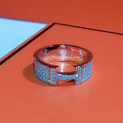 [⭐Hevara Jewelry]H RING FULL DIAMOND