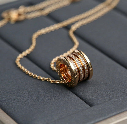[⭐Hevara Jewelry]ZERO 1 PINK GOLD DIAMOND NECKLACE