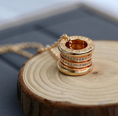 [⭐Hevara Jewelry]ZERO 1 PINK GOLD DIAMOND NECKLACE