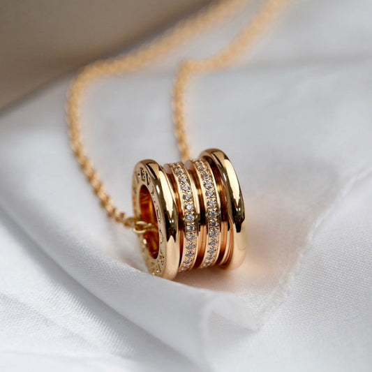 [⭐Hevara Jewelry]ZERO 1 PINK GOLD DIAMOND NECKLACE