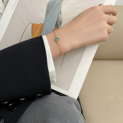 [⭐Hevara Jewelry]CLOVER BRACELET MALACHITE 1 MOTIF