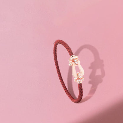[⭐Hevara Jewelry]FORCE 10 HALF DIAMOND PINK GOLD RED CORDERI LARGE AND MEDIUM MODEL