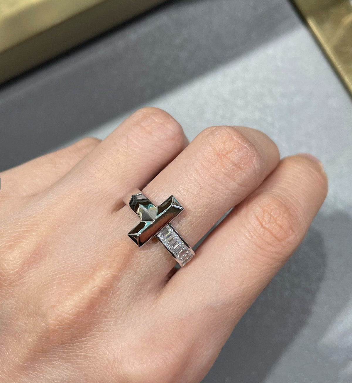 [Hevara Jewelry]T1 WIDE 4.5MM DIAMOND RING