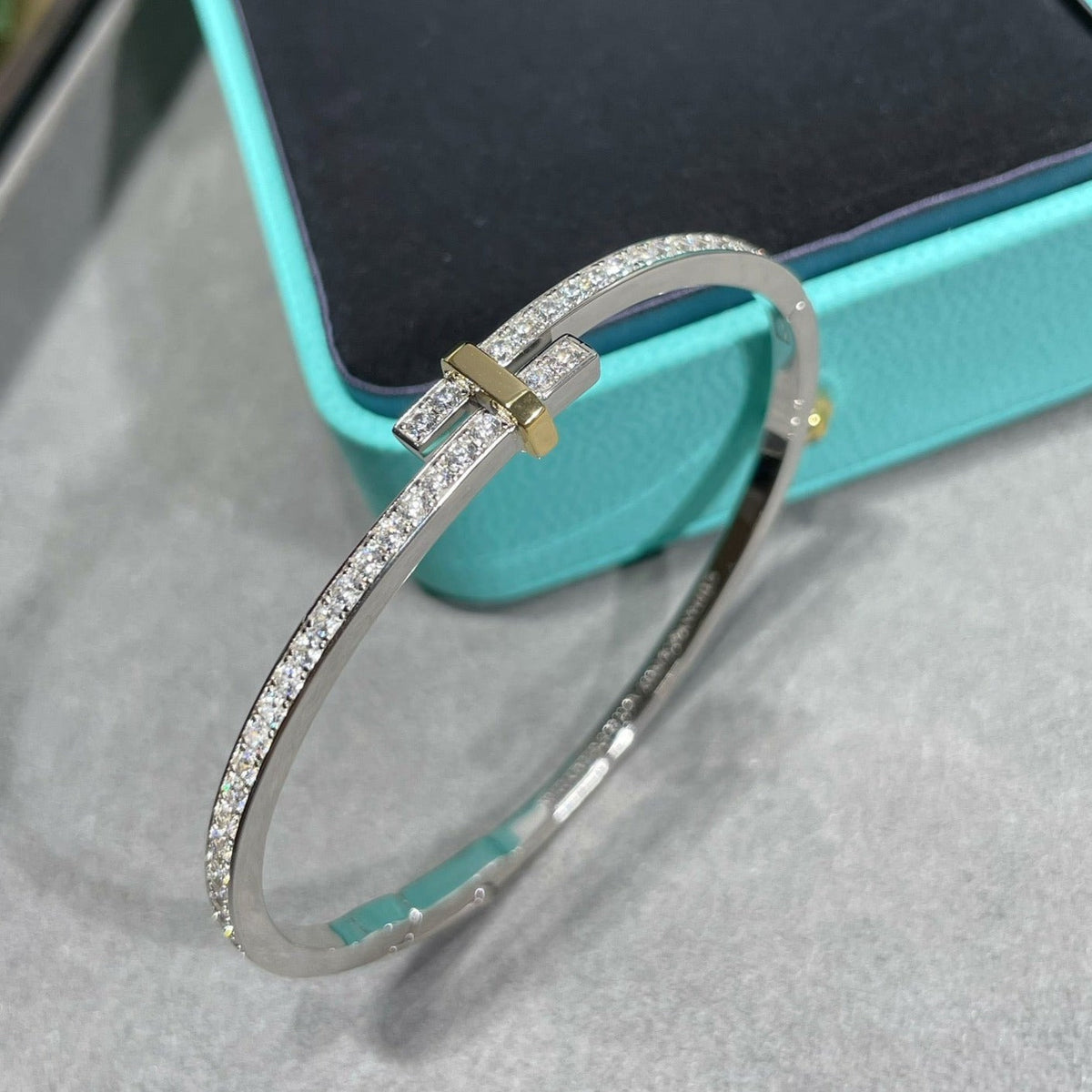 [Hevara Jewelry]EDGE DIAMOND GOLD SILVER BRACELET