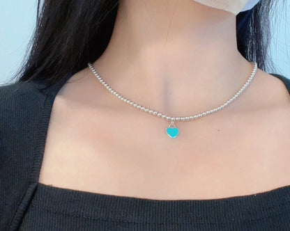 [Hevara Jewelry]RETURN TO TIF SILVER BEAD NECKLACE