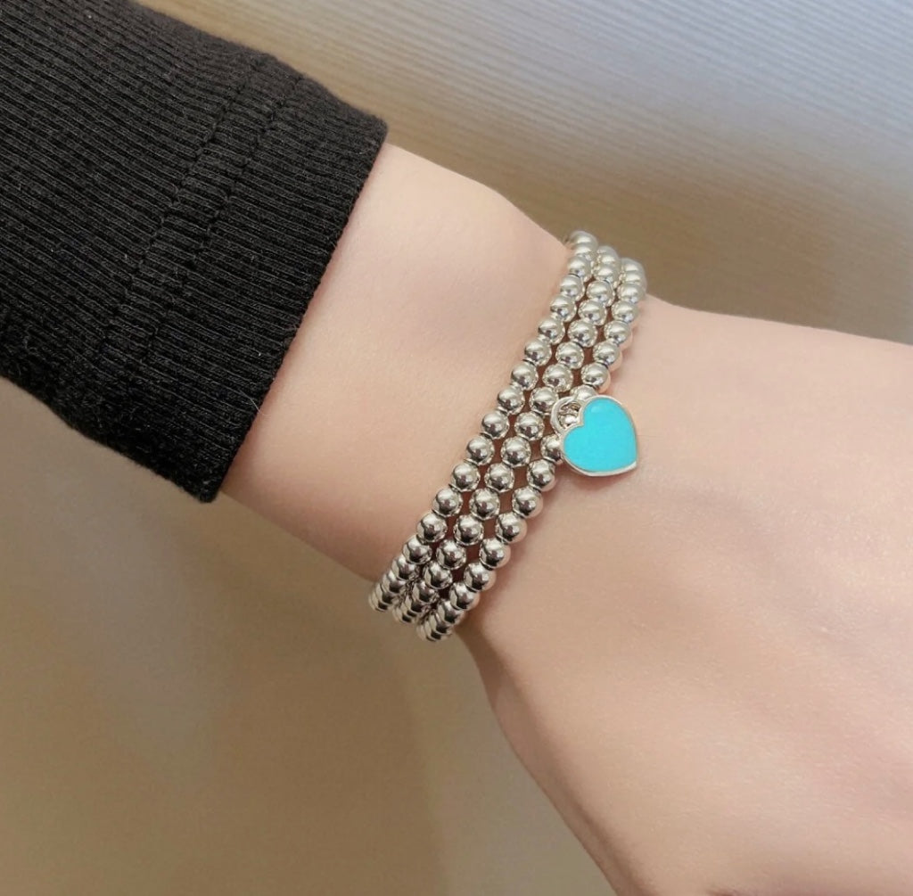 [Hevara Jewelry]RETURN TO TIF SILVER BEAD NECKLACE