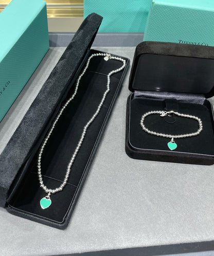 [Hevara Jewelry]RETURN TO TIF SILVER BEAD NECKLACE