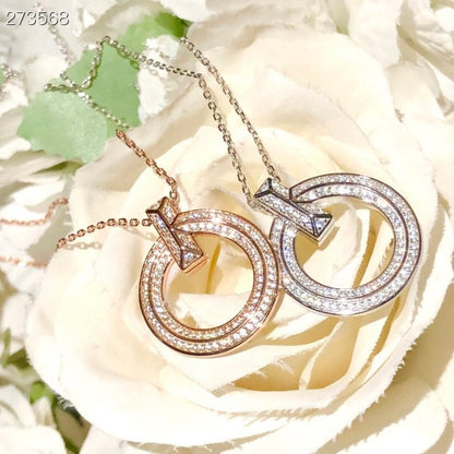 [Hevara Jewelry]T1 CIRCLE DIAMOND PAVED MEDIUM NECKLACE