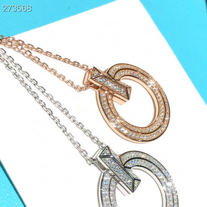 [Hevara Jewelry]T1 CIRCLE DIAMOND PAVED MEDIUM NECKLACE