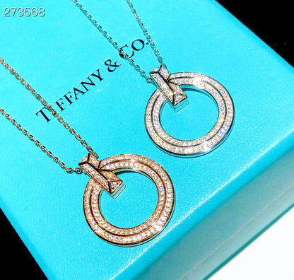 [Hevara Jewelry]T1 CIRCLE DIAMOND PAVED MEDIUM NECKLACE