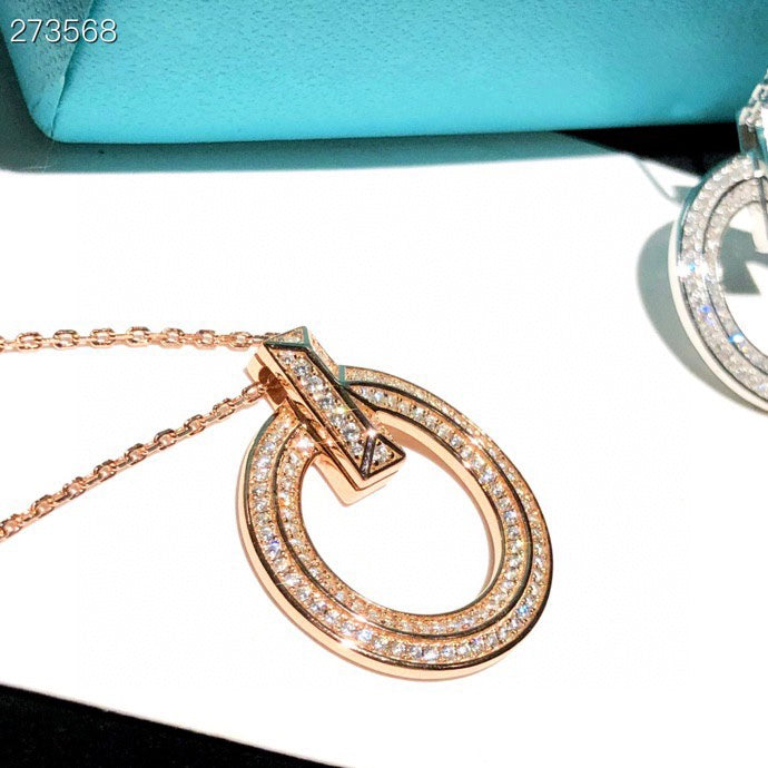 [Hevara Jewelry]T1 CIRCLE DIAMOND PAVED MEDIUM NECKLACE