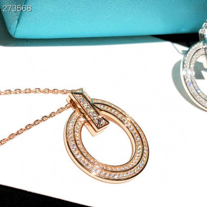 [Hevara Jewelry]T1 CIRCLE DIAMOND PAVED MEDIUM NECKLACE