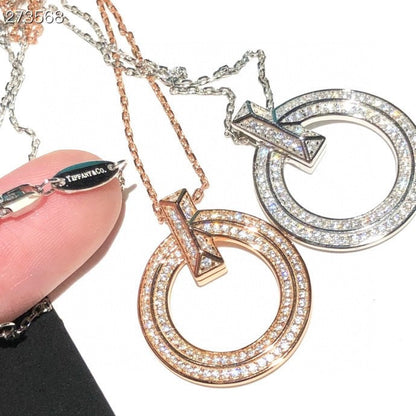 [Hevara Jewelry]T1 CIRCLE DIAMOND PAVED MEDIUM NECKLACE