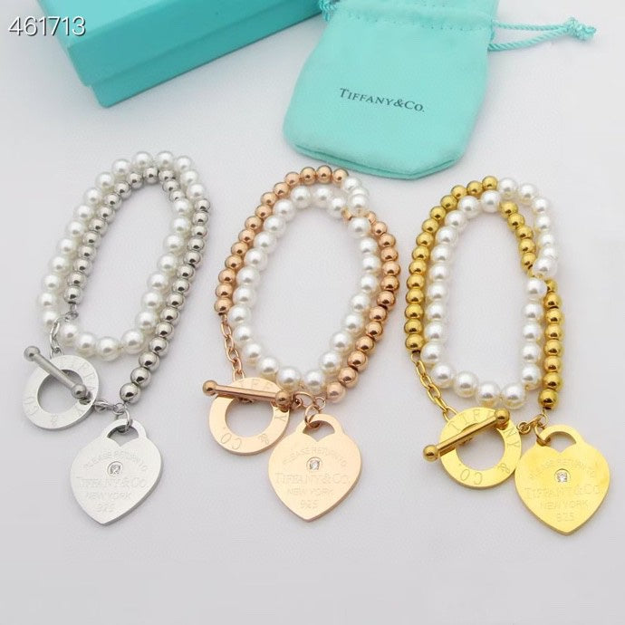 [Hevara Jewelry]RETURN TO TIF HEART TAF BEAD PEARL BRACELET