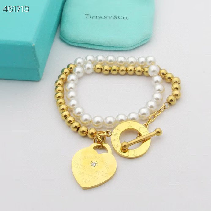 [Hevara Jewelry]RETURN TO TIF HEART TAF BEAD PEARL BRACELET