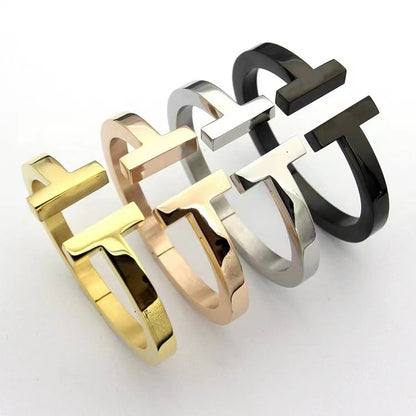 [Hevara Jewelry]T SQUARE OPEN BRACELET