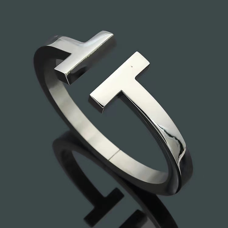 [Hevara Jewelry]T SQUARE OPEN BRACELET