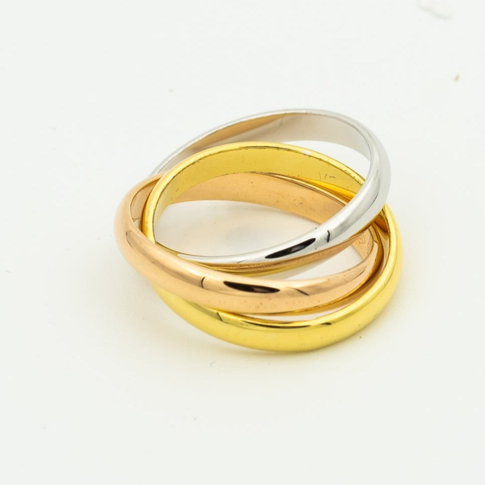 [⭐Hevara Jewelry Jewelry]TRINITY RING GOLD PINK GOLD SILVER