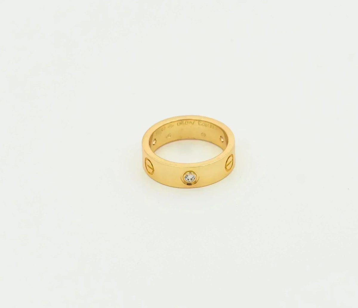 [⭐Hevara Jewelry]LOVE RING 5.5MM 3 DIAMONDS GOLD
