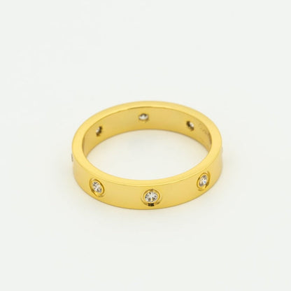 [⭐Hevara Jewelry]LOVE RING 3.6MM 8 DIAMONDS