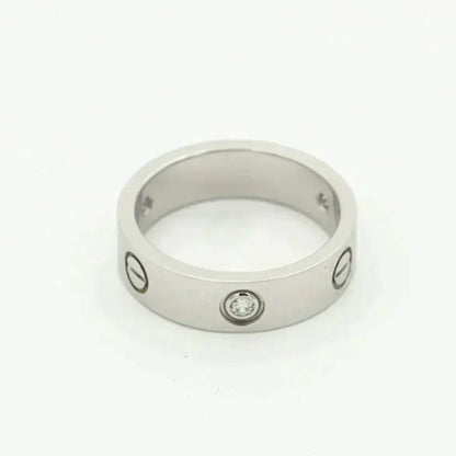 [⭐Hevara Jewelry]LOVE RING 5.5MM 3 DIAMONDS SILVER