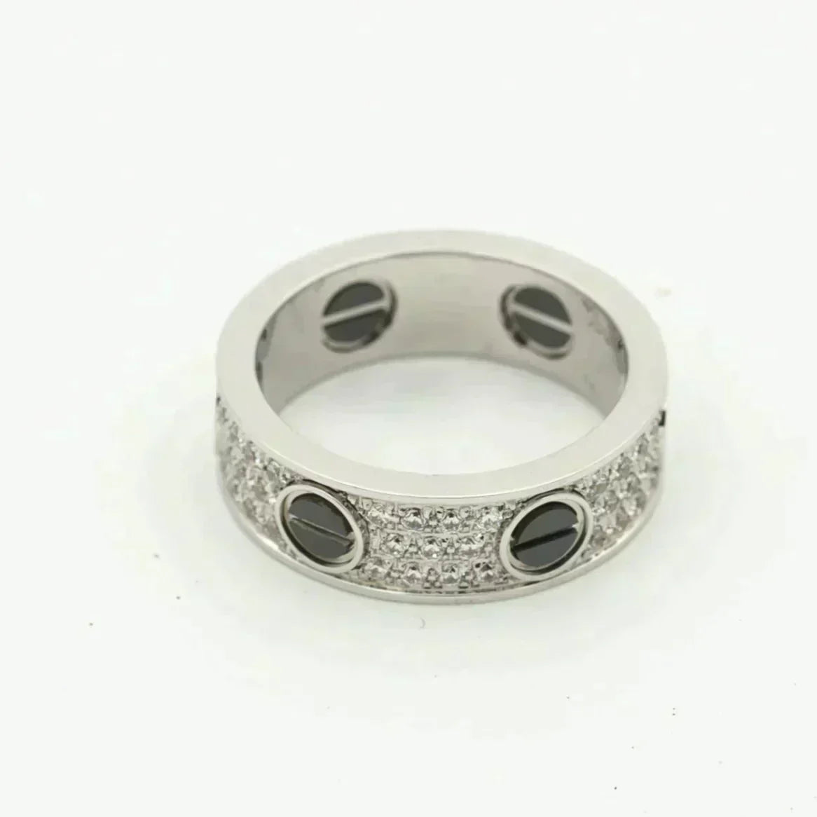 [⭐Hevara Jewelry]LOVE RING 5.5MM DIAMONDS PAVED CERAMIC
