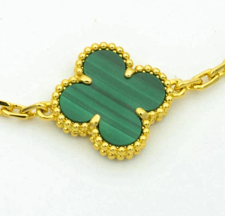 [⭐Hevara Jewelry] CLOVER 5 MOTIF MALACHITE BRACELET COLLECTION