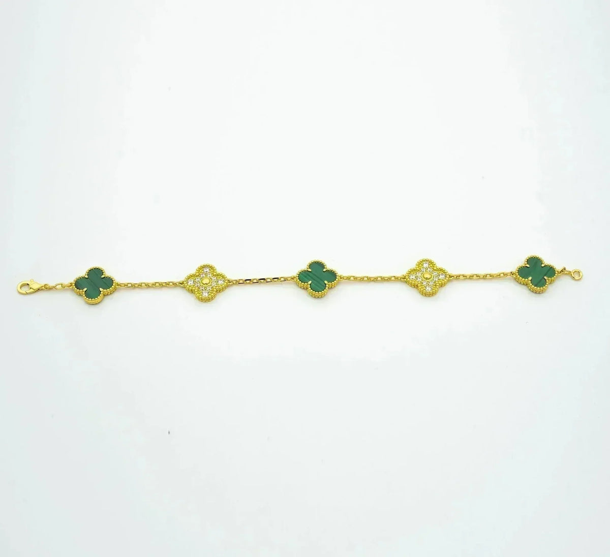 [⭐Hevara Jewelry] CLOVER 5 MOTIF MALACHITE BRACELET COLLECTION
