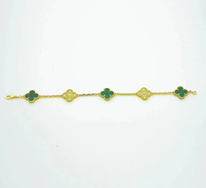 [⭐Hevara Jewelry] CLOVER 5 MOTIF MALACHITE BRACELET COLLECTION