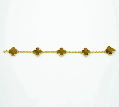 [⭐Hevara Jewelry] CLOVER 5 MOTIFS TIGER EYE BRACELET COLLECTION