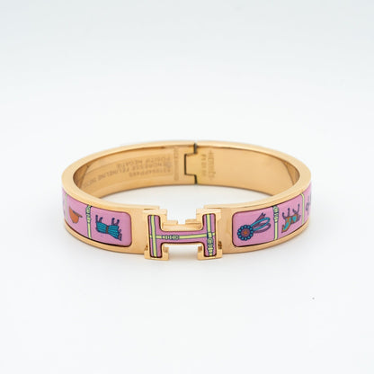 [⭐Hevara Jewelry]H PINK GOLD BRACELET PINK CERAMIC