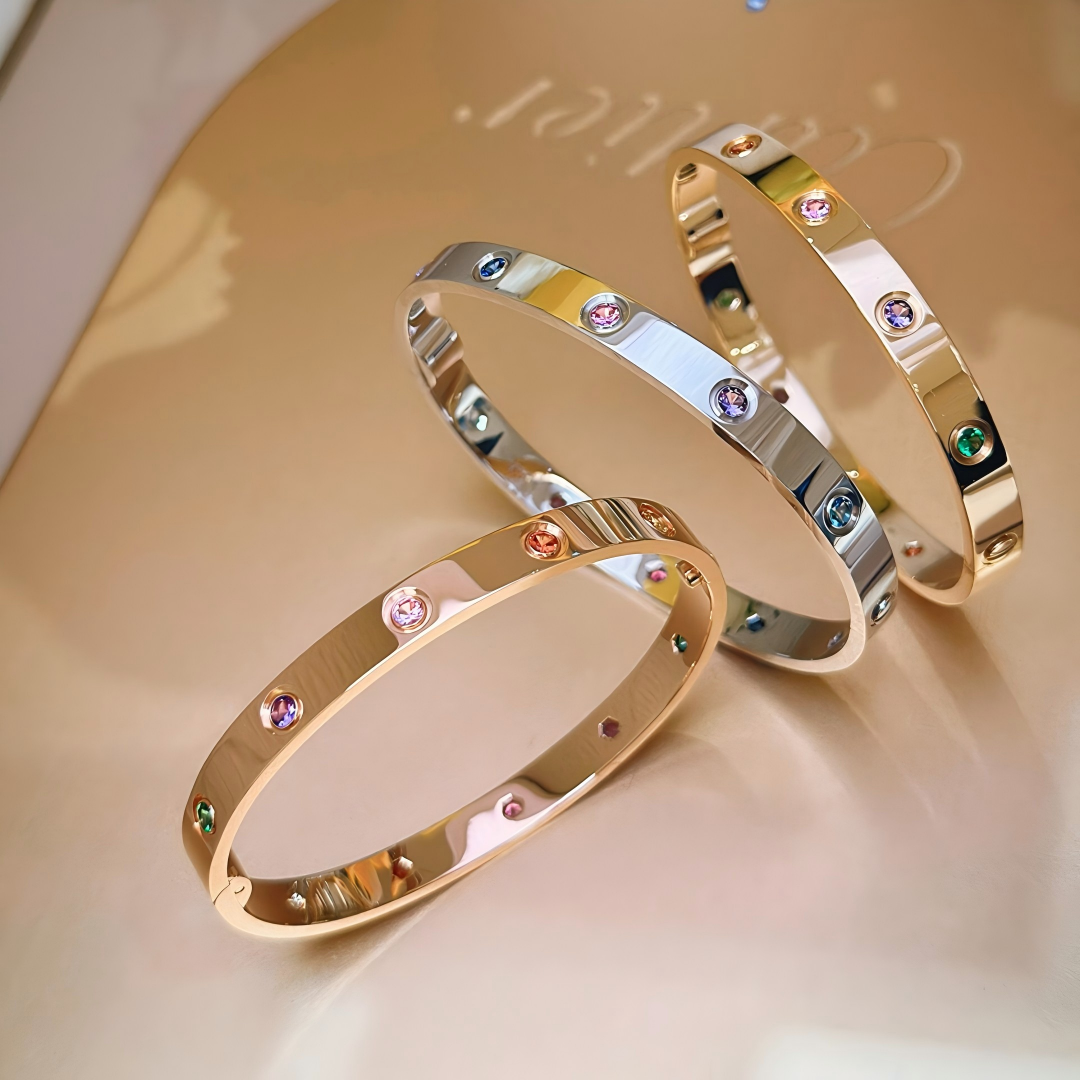 [⭐Hevara Jewelry] 2026 RAINBOW LOVE BRACELET 6.1MM  10 DIAMONDS